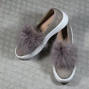 Soda Size 6 Brown Feather Pom Platform Y2K Sneakers